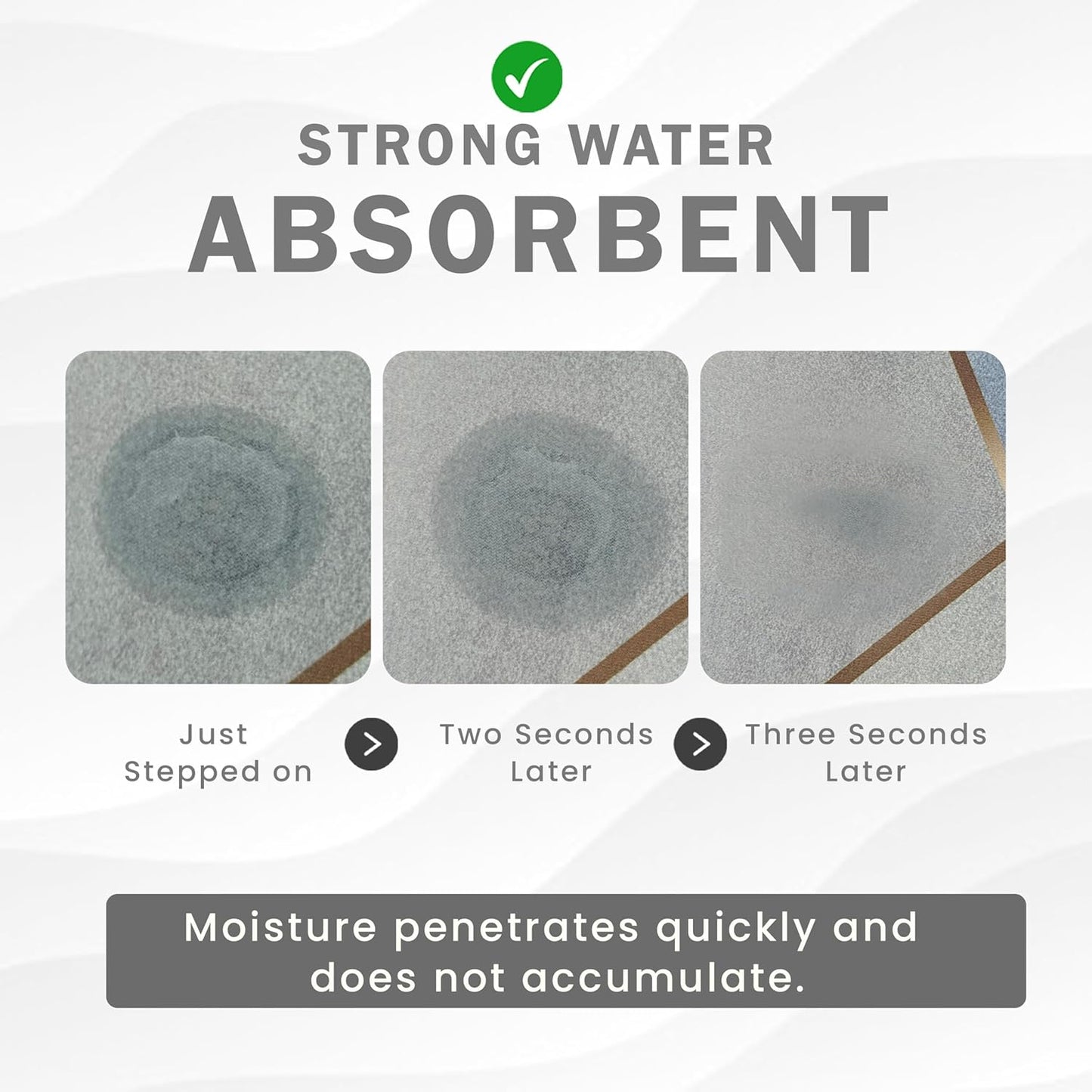 2 Pcs Medium Size Water Absorbent Anti-Slip waves Mat